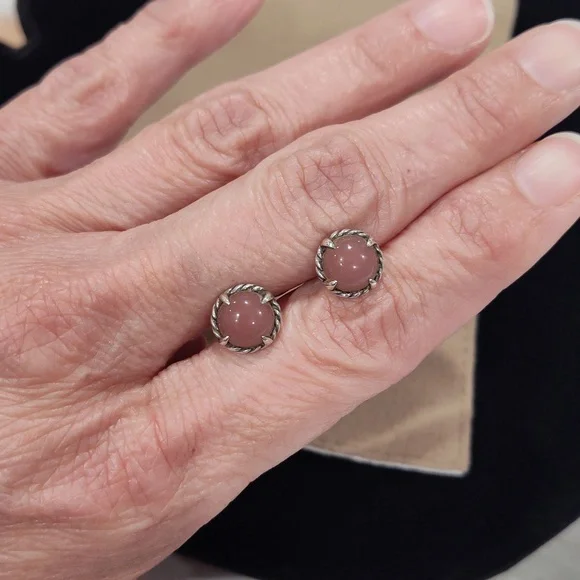 David Yurman Chatelaine Guava Quartz Stud Earrings - Picture 11 of 13